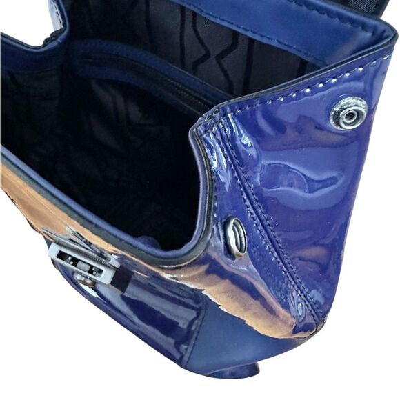 Hunter Original Refined Patent Leather Mini Backpack Blue - Picture 9 of 12